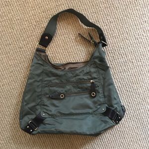 Green nylon purse